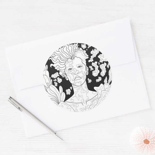 Sticker Rond Ange déchu (Enveloppe)
