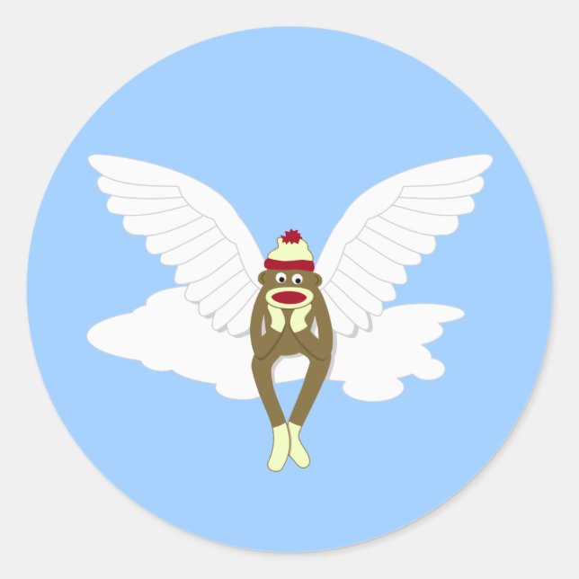 Sticker Rond Ange du gardien du singe de Sock (Devant)