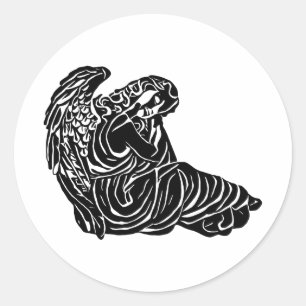 Sticker Rond ange endormi fille silhouette Abstraite art