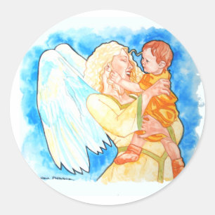 Sticker Rond Ange gardien