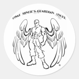Sticker Rond Ange gardien du mineur de charbon