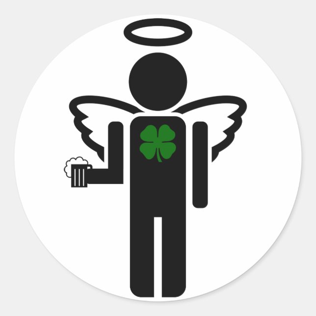 Sticker Rond ange irlandais. (Devant)