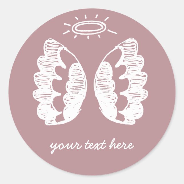 Sticker Rond Ange rose (Devant)