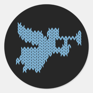 Sticker Rond Ange tricoté avec la trompette UCS religieux