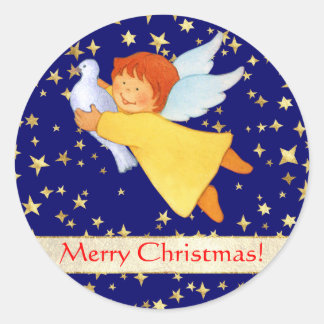 Sticker Rond Angel avec Peace Dove