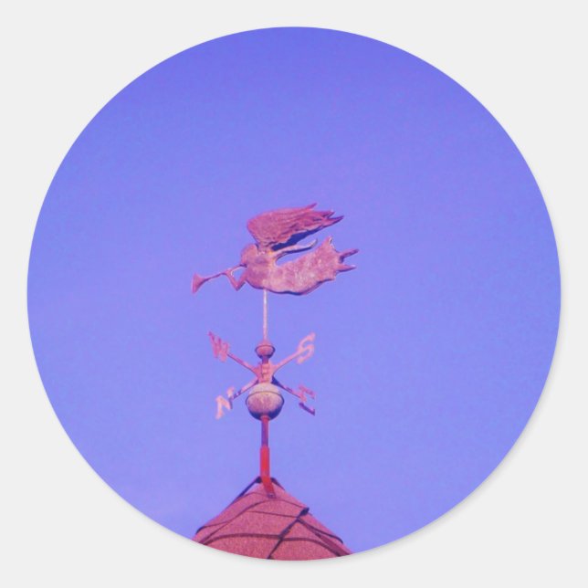 STICKER ROND ANGEL BLOWING HORN (Devant)