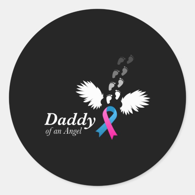 Sticker Rond Angel Daddy Maladie de sensibilisation Perte de no (Devant)