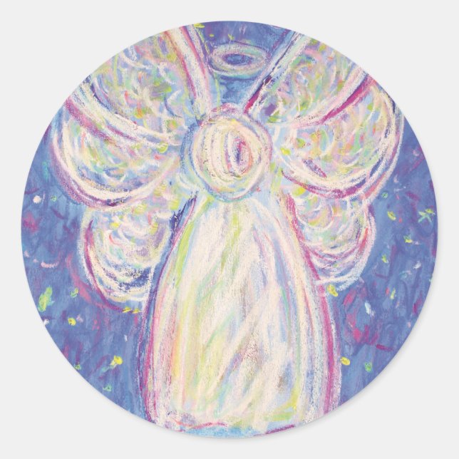 Sticker Rond Angel de nuit étoilé (Devant)
