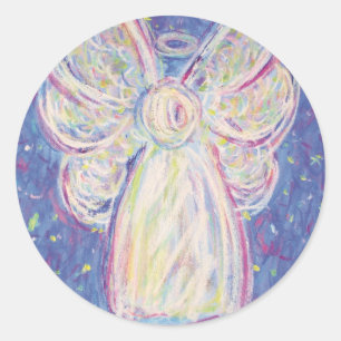 Sticker Rond Angel de nuit étoilé