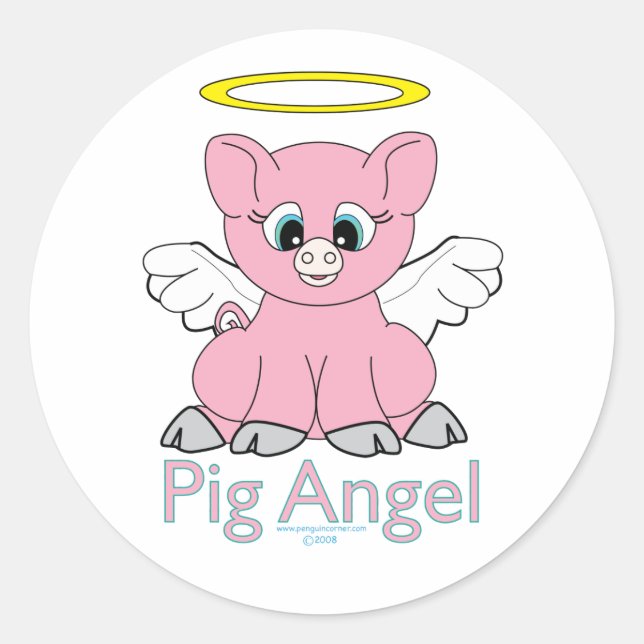 Sticker Rond Angel de porc (Devant)