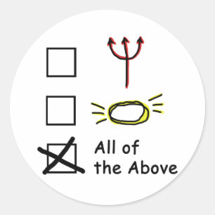 Sticker Rond Angel démoniaque