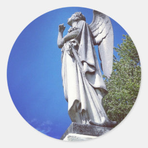 Sticker Rond Angel et ciel bleu vif