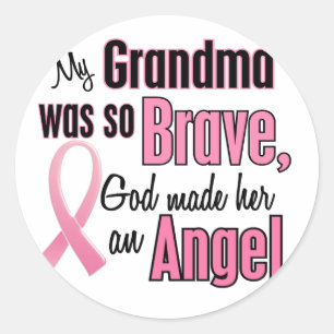 Sticker Rond Angel GRANDMA Cancer du sein T-shirts et vêtements