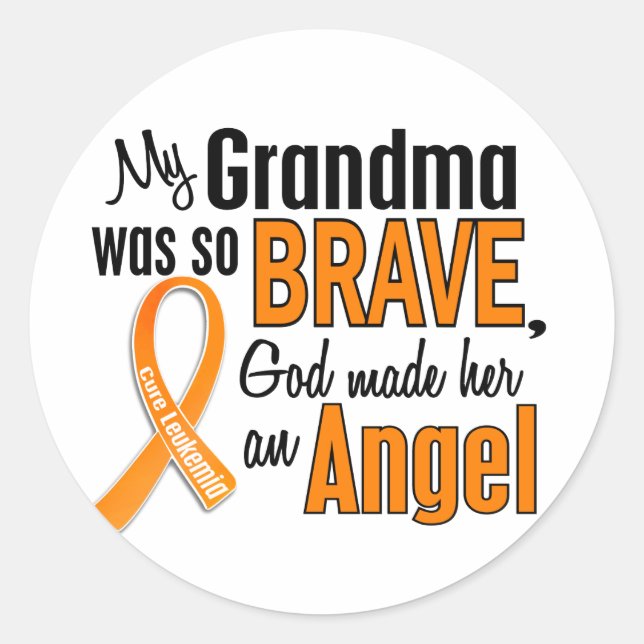 Sticker Rond Angel Grandma Leukemia (Devant)