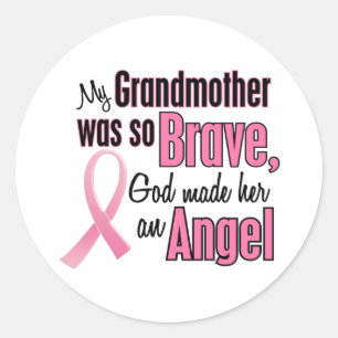 Sticker Rond Angel GRANDMÈRE Cancer du sein T-shirts et vêtemen