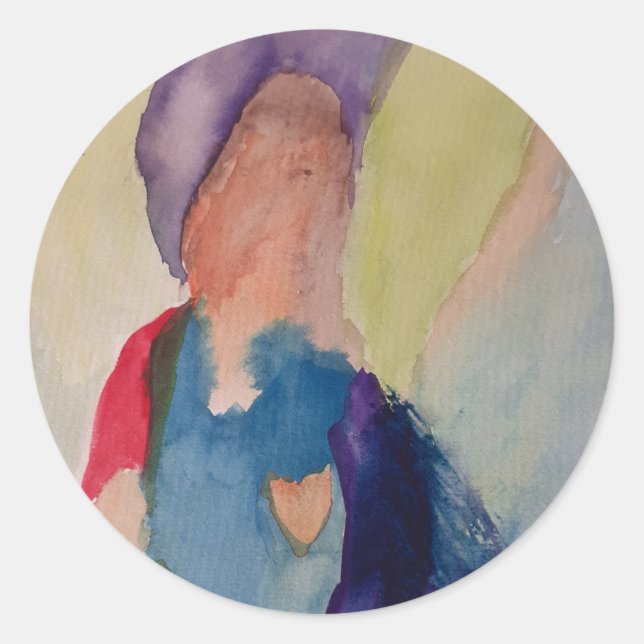 Sticker rond Angel Guardian Abstrait (Devant)