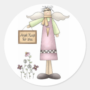 Sticker Rond Angel Hugs pour vous-Stickers