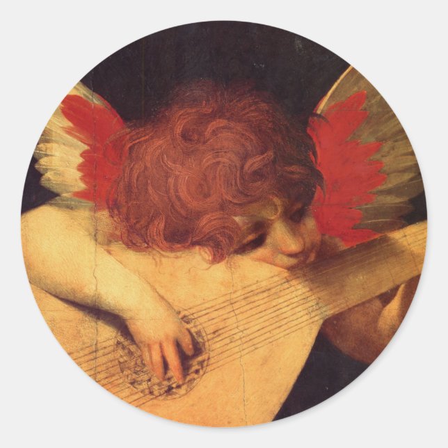 Sticker Rond Angel Musicien, Rosso Fiorentino Christian (Devant)