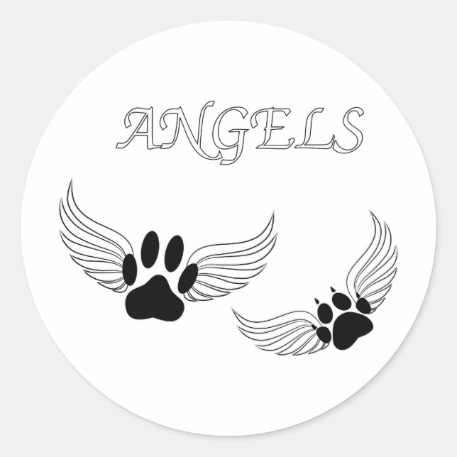 Sticker Rond Angel Pet Animaux (Devant)