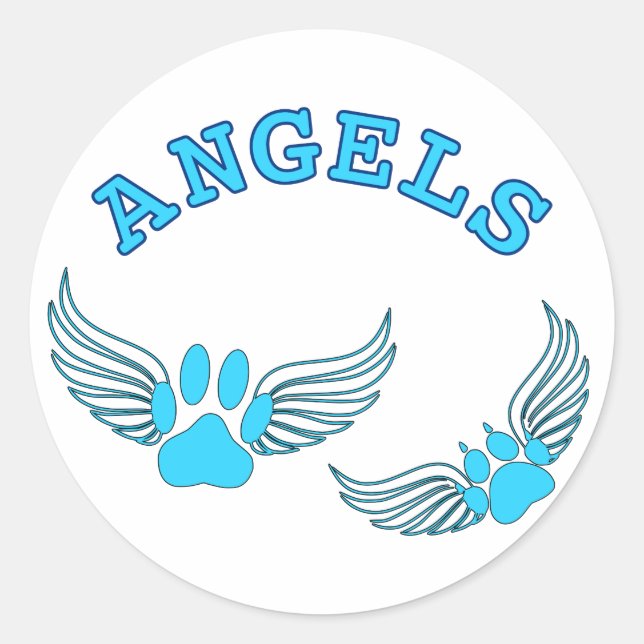 Sticker Rond Angel Pis Animaux En Bleu (Devant)