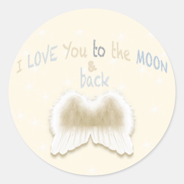 Sticker rond Angel Wings, brillant (Devant)