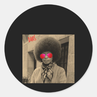 Sticker Rond Angela Davis - Citation Cadeau Étudiant Philosophe