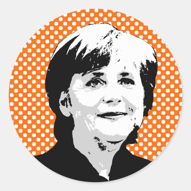 Sticker Rond Angela Merkel (Devant)
