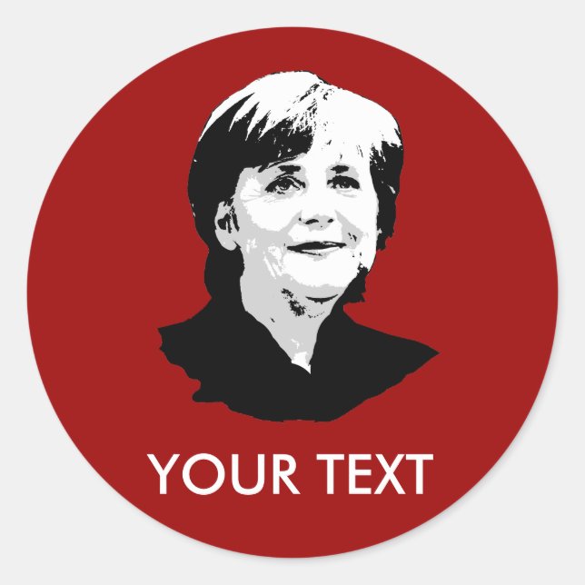 Sticker Rond Angela Merkel (Devant)