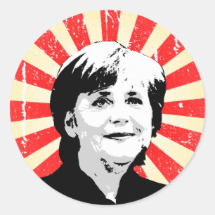 Sticker Rond Angela Merkel