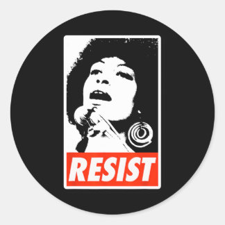 Sticker Rond Angela - Résister - Davis 1