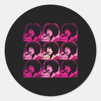 Sticker Rond Angela - Superstar - Davis - En Rose