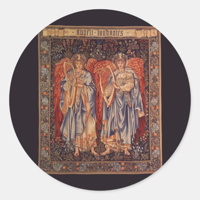 Sticker Rond Angeli Laudantes par Sir Edward Coley Burne Jones (Devant)
