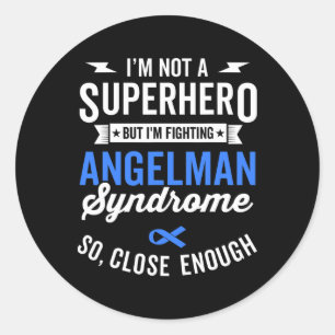 Sticker Rond Angelman Syndrome Guerrier Survivant Sensibilisati