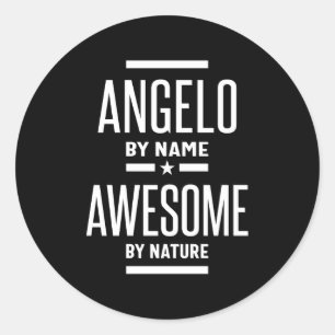 Sticker Rond Angelo Nom personnalisé Cadeau Anniversaire