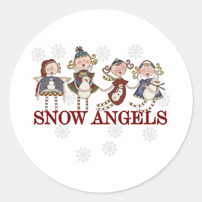 Sticker Rond Anges de neige (Devant)