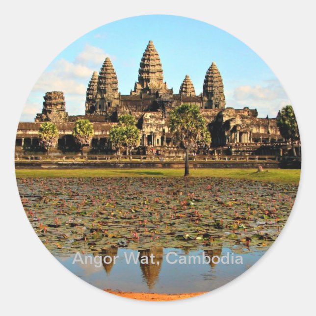 Sticker Rond Angkor Vat, Cambodge (Devant)