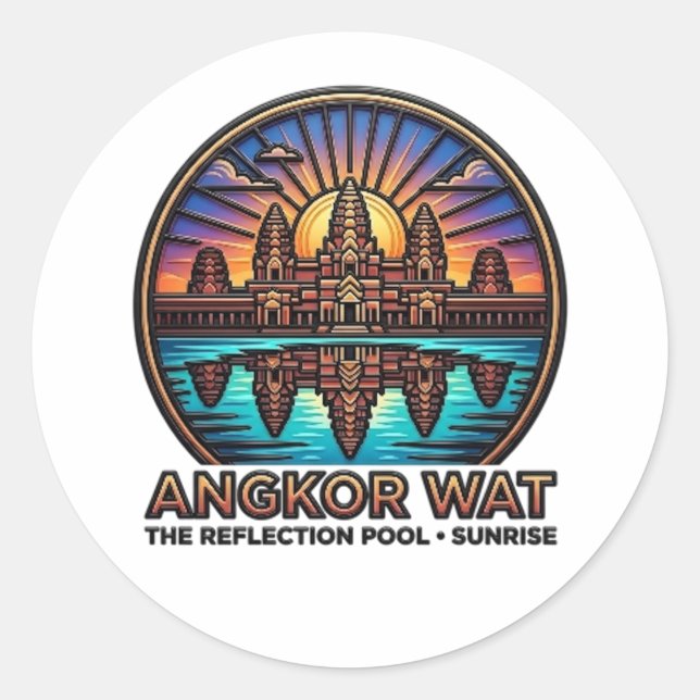 STICKER ROND ANGKOR WAT (Devant)