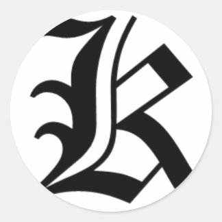 Sticker Rond Anglais ancien en K