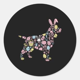 Sticker Rond Anglais Springer Spaniel Bunny Easter Eglise Pâque