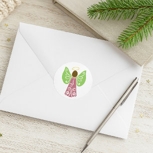 Sticker Rond Angle en rose