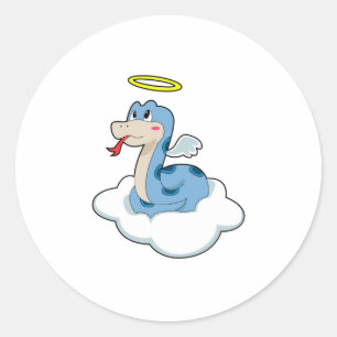 Sticker Rond Angle nuage serpent