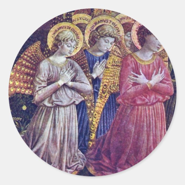 Sticker Rond Angles D'Adoration Par Gozzoli Benozzo (Devant)
