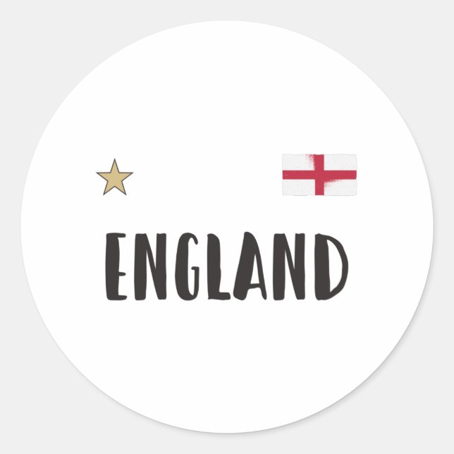 Sticker Rond Angleterre Fan Shirt Anglais Drapeau (Devant)