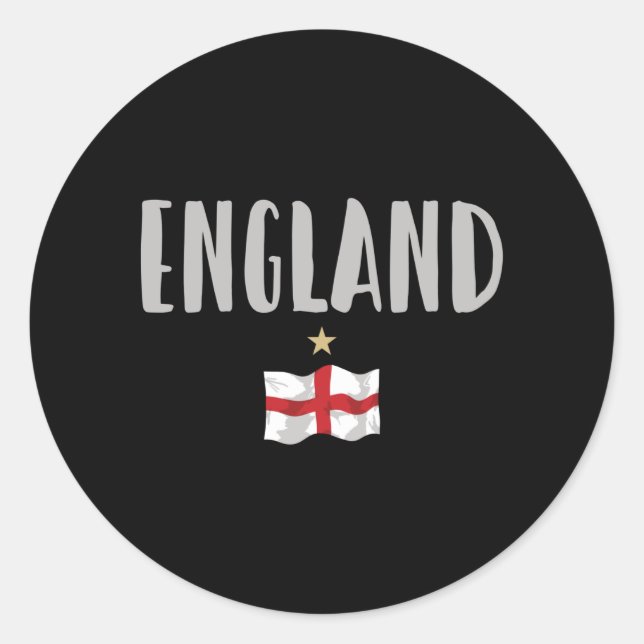 Sticker Rond Angleterre Fan Shirt Anglais Drapeau (Devant)