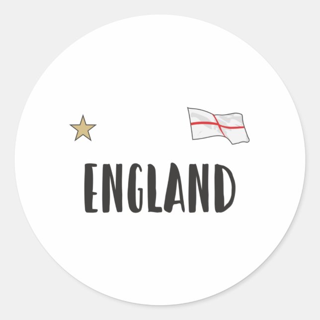 Sticker Rond Angleterre Fan Shirt Anglais Drapeau (Devant)