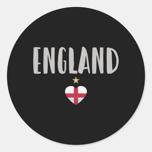 Sticker Rond Angleterre Fan Shirt Anglais Drapeau (Devant)