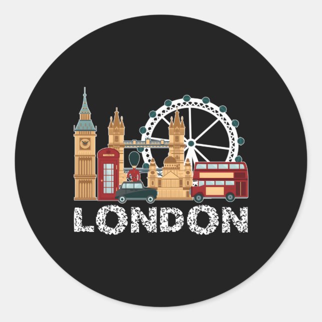 Sticker Rond Angleterre Londres Travel Tourisme Pour (Devant)