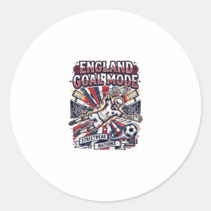 Sticker Rond Angleterre Mode de but squelette attaquant Nations