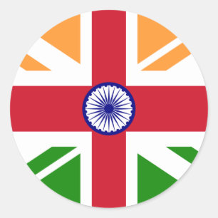 Sticker Rond Anglo Indian Indentity, Inde