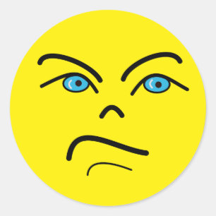 Sticker rond Angry Face Classic